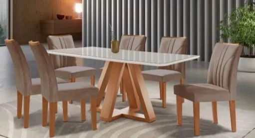 Mesa de jantar 6 cadeiras executiva Belle( temos a pronta entrega) 