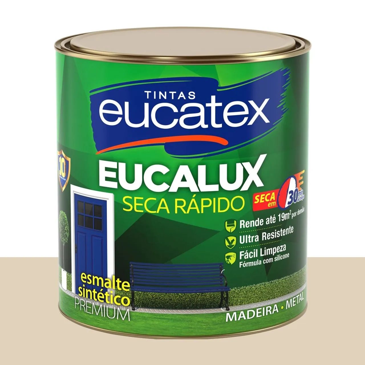 Tinta Esmalte Sintético Bril. Eucatex Pasta de Amendoim 800 ml
