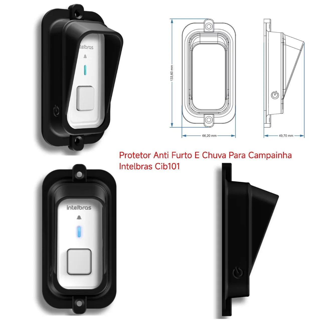 Protetor Anti Furto e Chuva para Campainha Intelbras Cib101