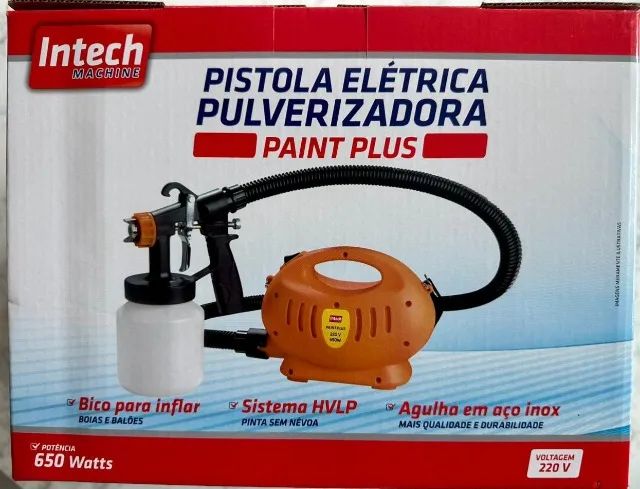 Pistola Pintura Pulverizadora Intech Machine Tinta Paint Plus Com Bico Metal 650W 220V