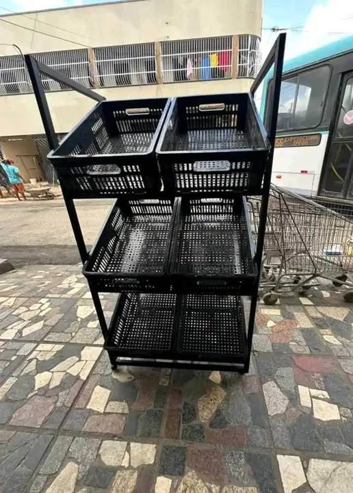 Fruteira Cesto metal para supermercado