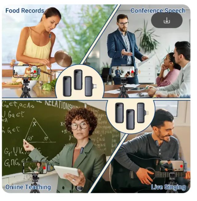 Microfone Lapela Sem Fio Compatível USB-C - Foto 5