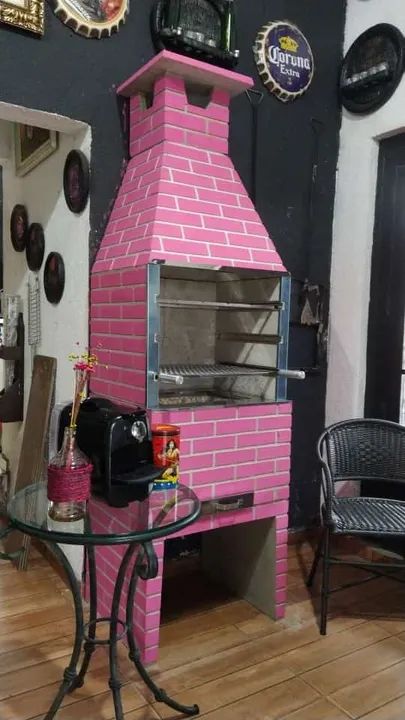 Churrasqueira Pré Moldada De Brinde Grelha e Suporte Espetos - Foto 2