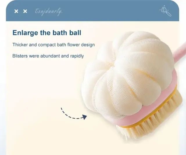 escova com dupla face, esponja e escova para banho usar no chuveiro com função esfoliante. - Foto 3