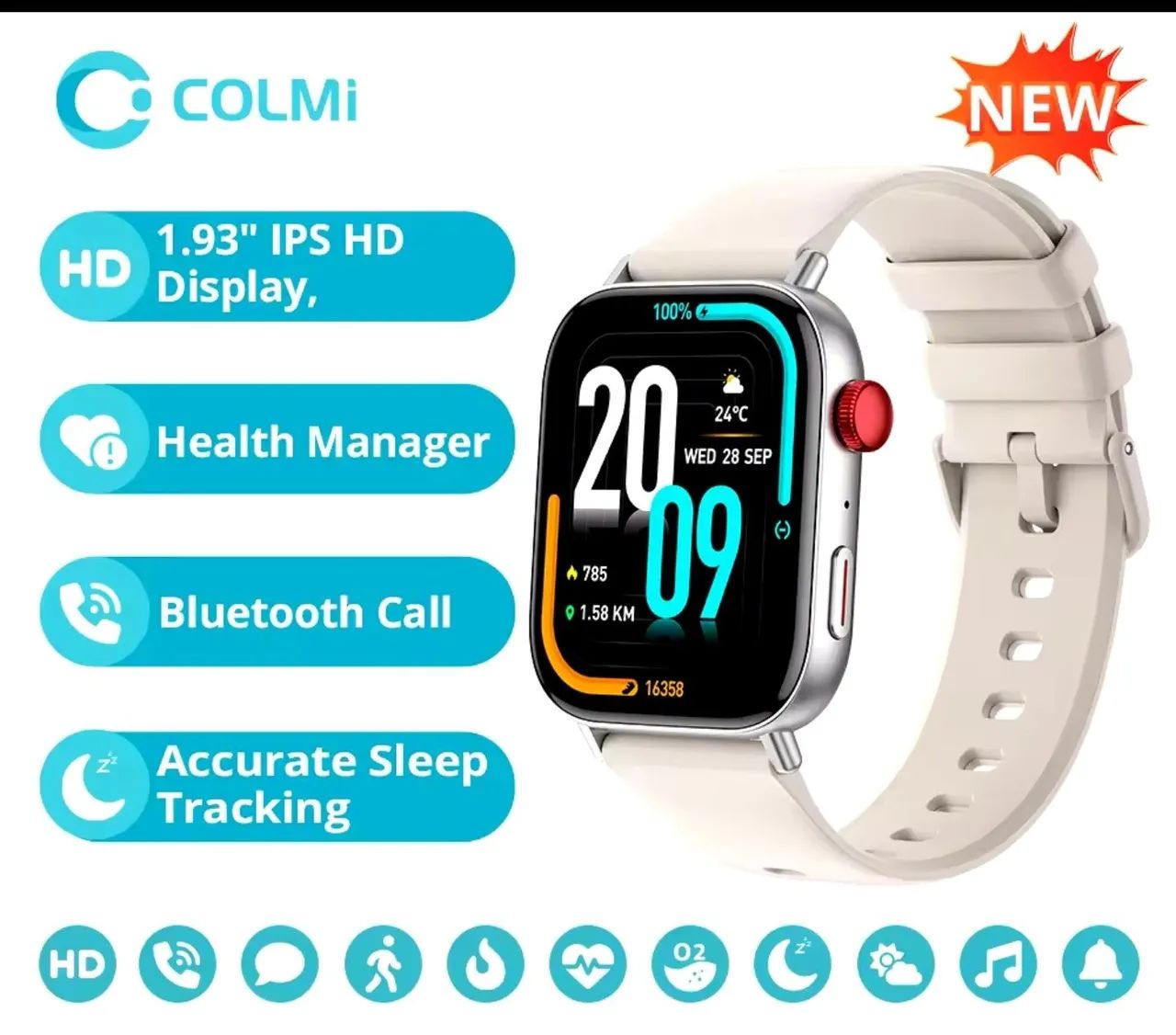Relógio Inteligente COLMi c8 max Smartwatch - Novo