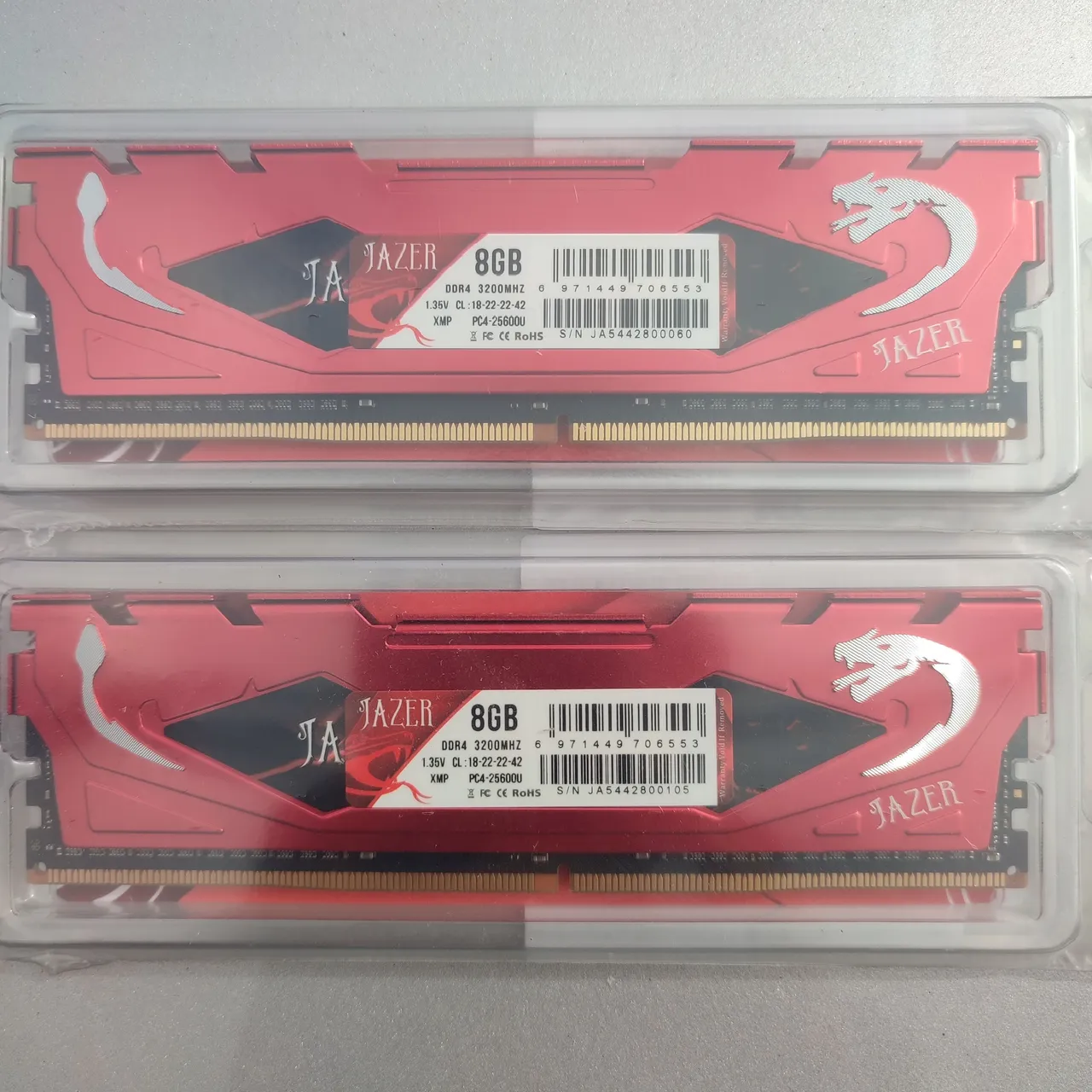 Memória RAM Jazer DDR4 2x8GB 3200MHz
