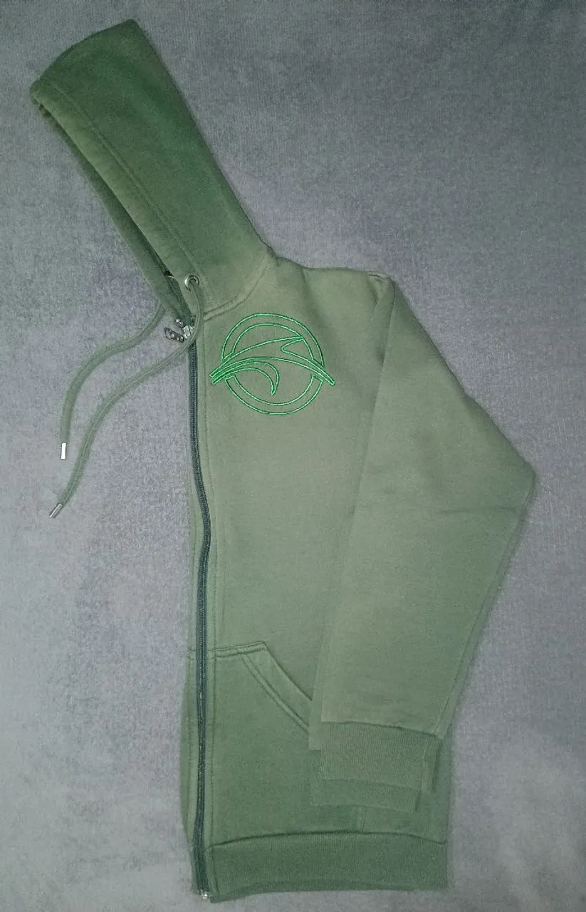 Casaco de Moletom Verde com Zíper