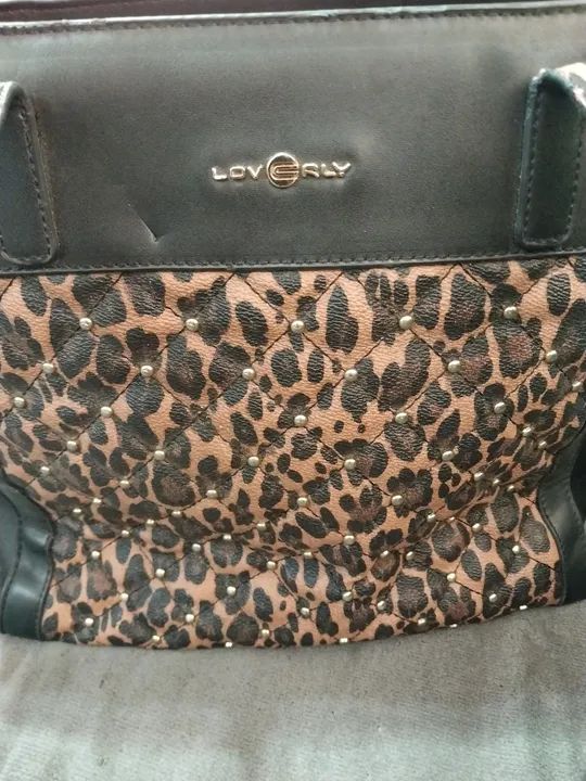 Bolsa Love Girl  Preta e Animal Print - Foto 2