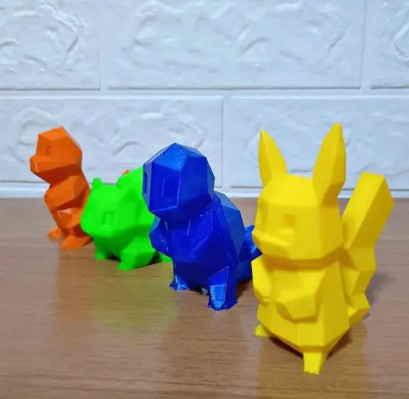 Kit 4 Pokémons Low Poly 3D Geek