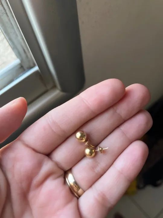 Brincos de Ouro 18k - Bolinha - Foto 3