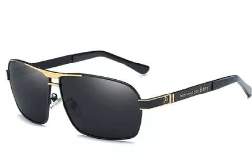 óculos Mercedes bens dourado