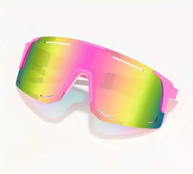Óculos de sol esportivo - Rosa com detalhes branco - UV400