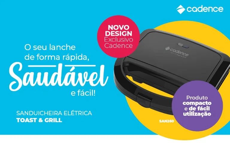 Sanduicheira Cadence Toast & Grill San265, 750W, Branco - 110V (NOVO) - Foto 4