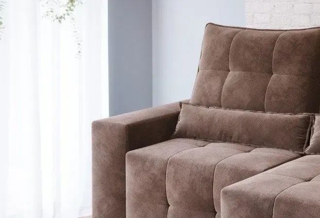 Sofá Retrátil e Reclinável Lisboa Marrom (em estoque) - Foto 2