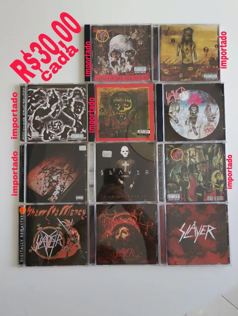 CD's Slayer - Coleção Importada - R$30,00 cada