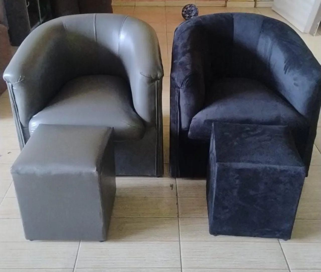 Poltronas 1 e 2 lugares com puff - Foto 5