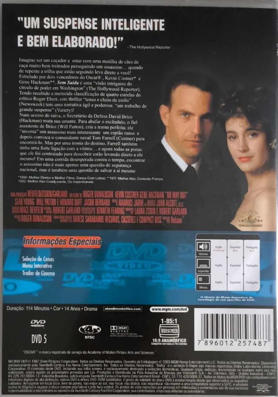 DVD Sem Saída - Kevin Costner e Gene Hackman - Foto 2