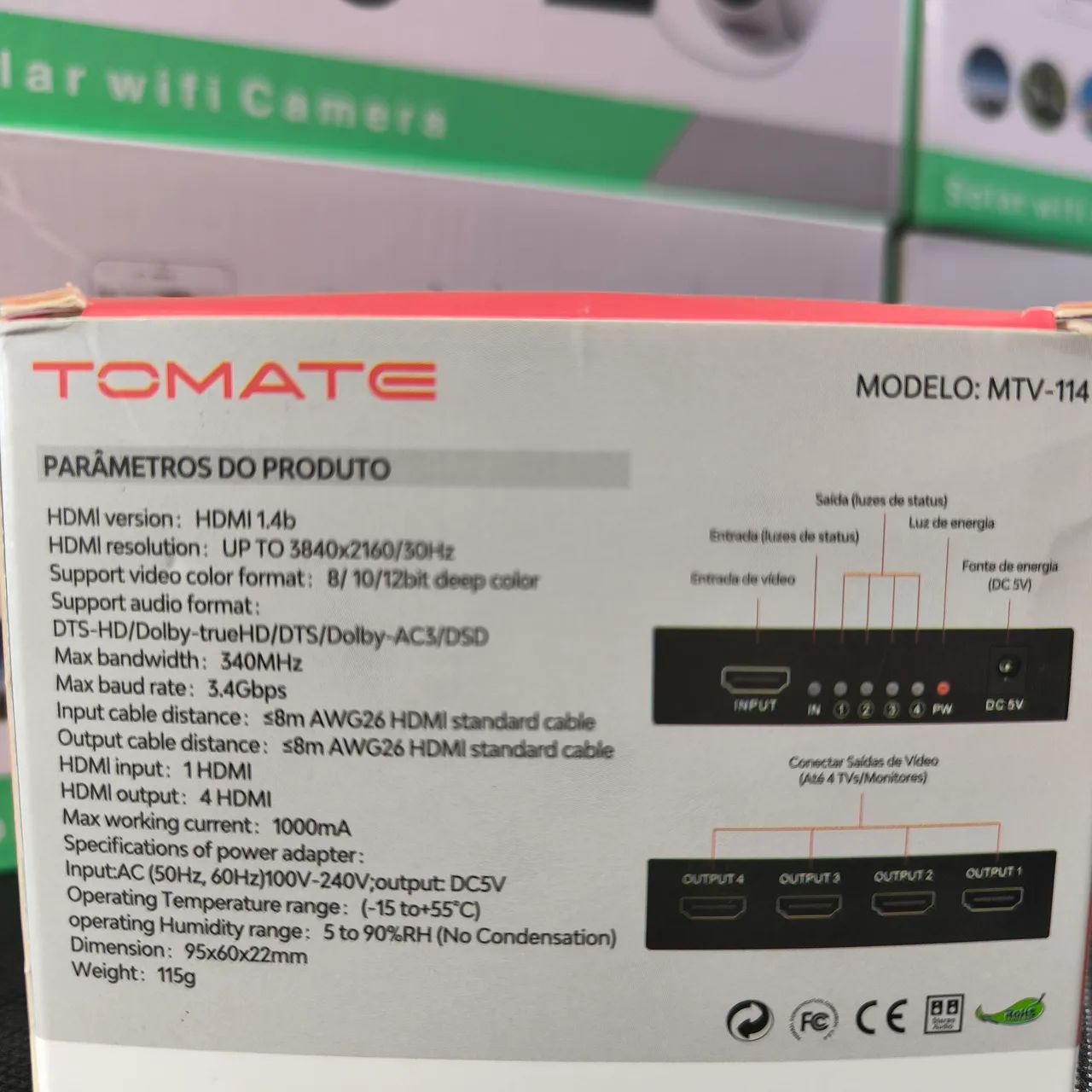 Switch Splitter HDMI 1x4 Tomate MTV-114 - 4 Saídas - Foto 2