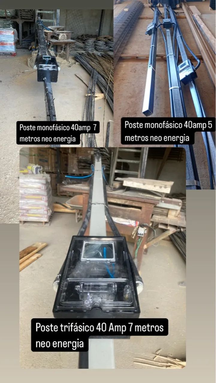 Poste padrão monofásico 5 metros neo energia 