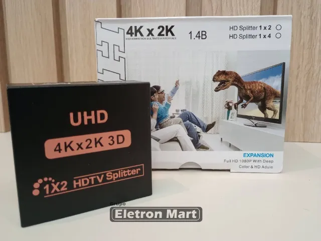 Splitter 1x2 Distribuidor De Sinal Hdmi 3d 4k Duplicado Tv, entregamos