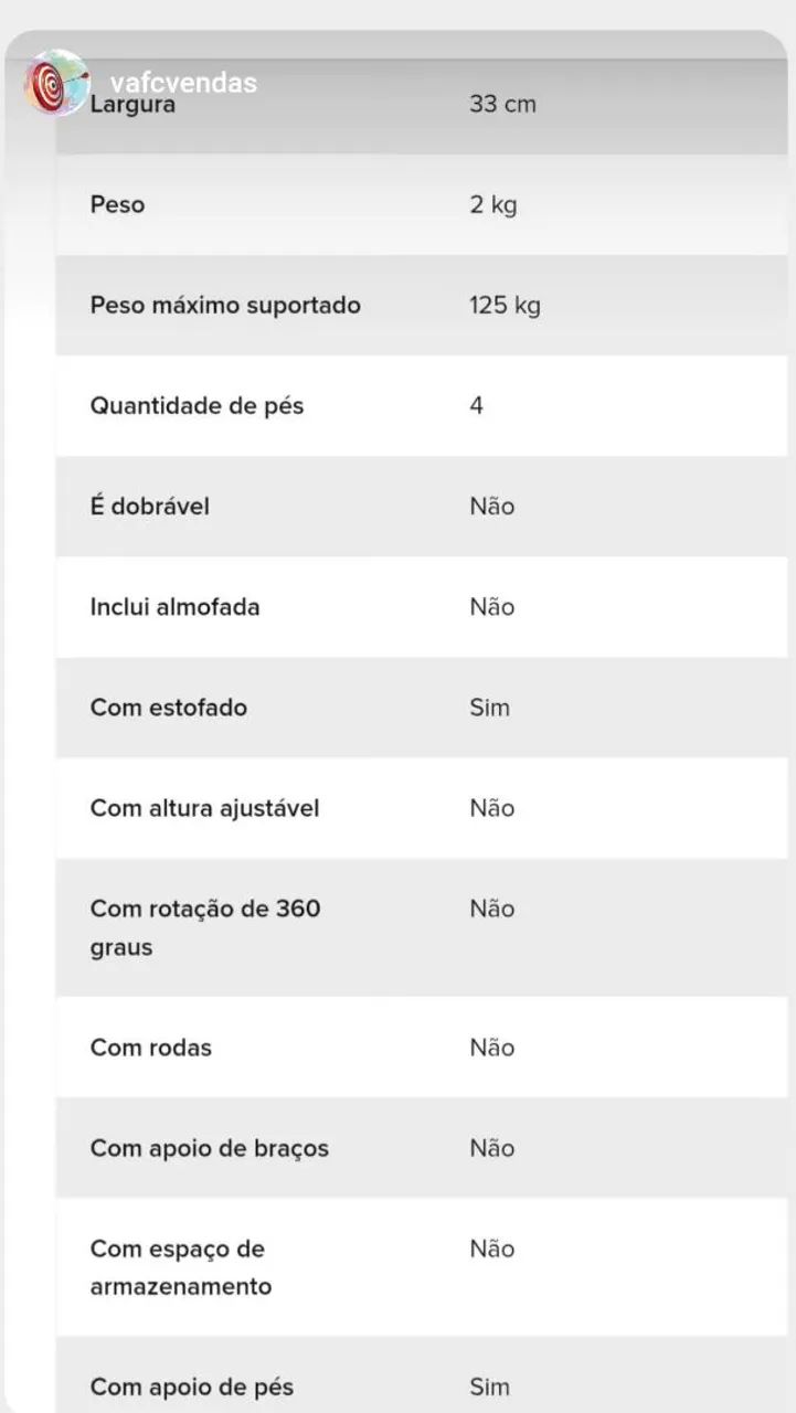 Conjunto BISTRÔ( o valor corresponde a cada conjunto de 1 mesa com 4 banquetas) - Foto 5