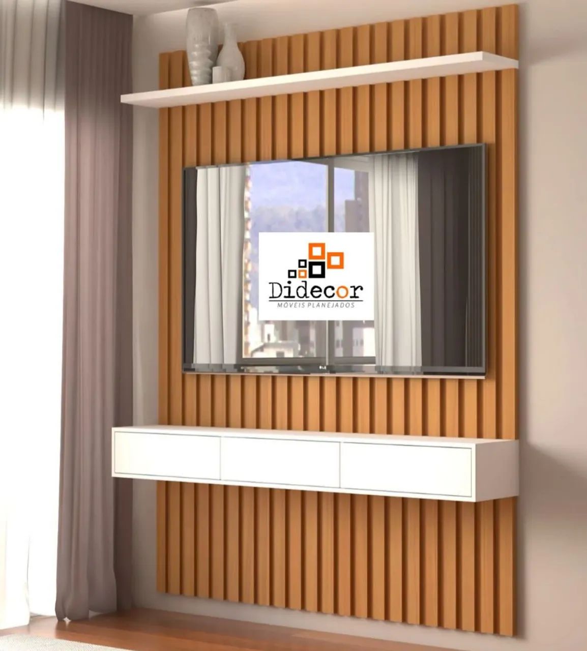 Painel ripado pra TV até 65 polegada