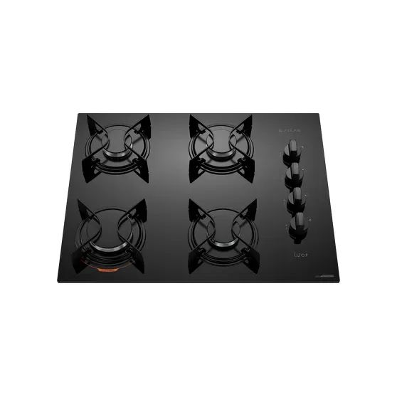 Cooktop Atlas 4 Bocas Gás Chama Tradicional Vidro Preto - Foto 3