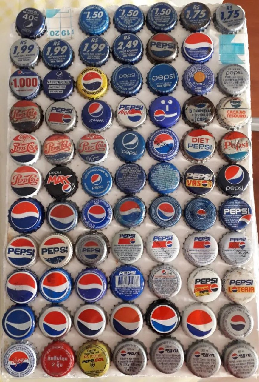 Tampinhas Pepsi metálicas