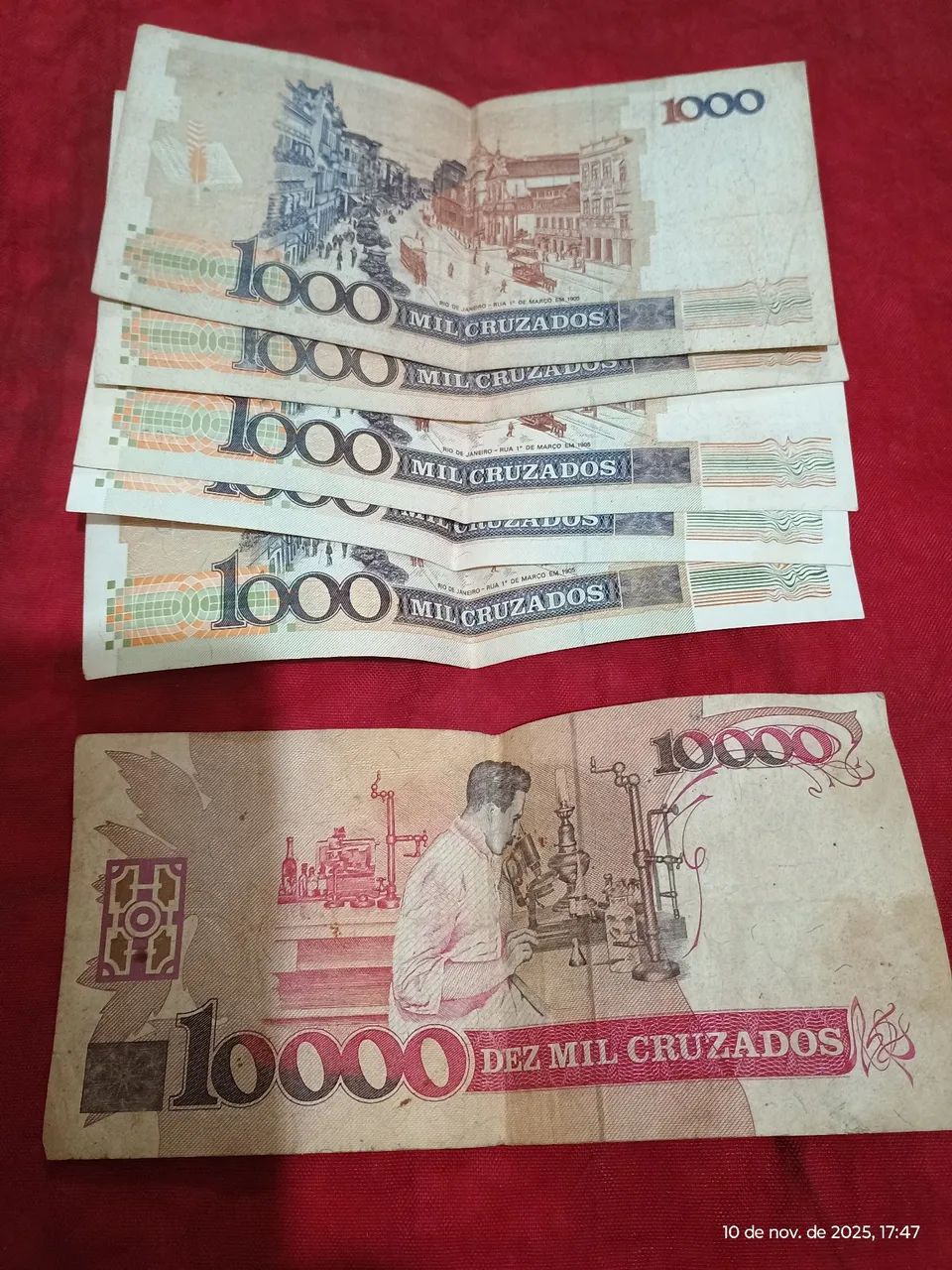 6 Cédulas dinheiro antigo cruzados - Foto 2