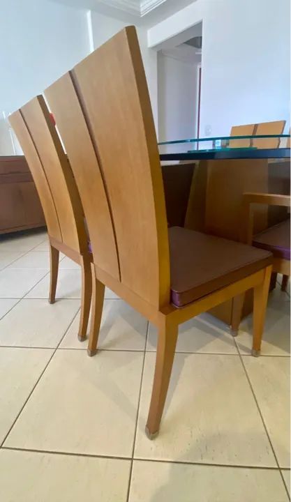 Conjunto de Mesa de Jantar de Vidro com 6 Cadeiras - Foto 3