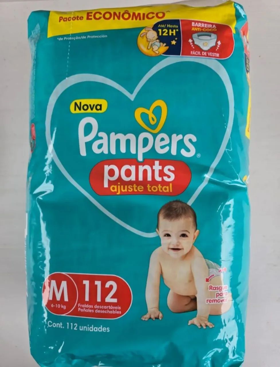 Fralda Pampers Pants M 112 unidades.
