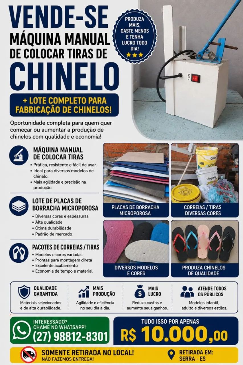 VENDO OU ACEITO TROCA - KIT PARA FABRICAÇÃO DE CHINELOS