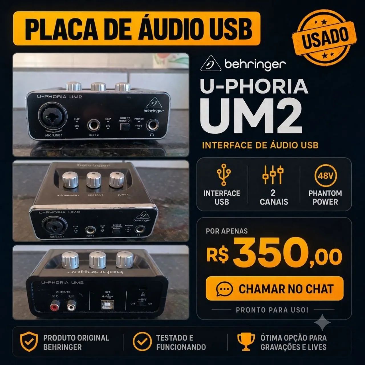 Interface Behringer U-PHORIA UM2 - Foto 2