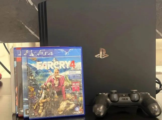 PlayStation 4 PRO + 4 jogos e 2 controle brinde - Foto 2