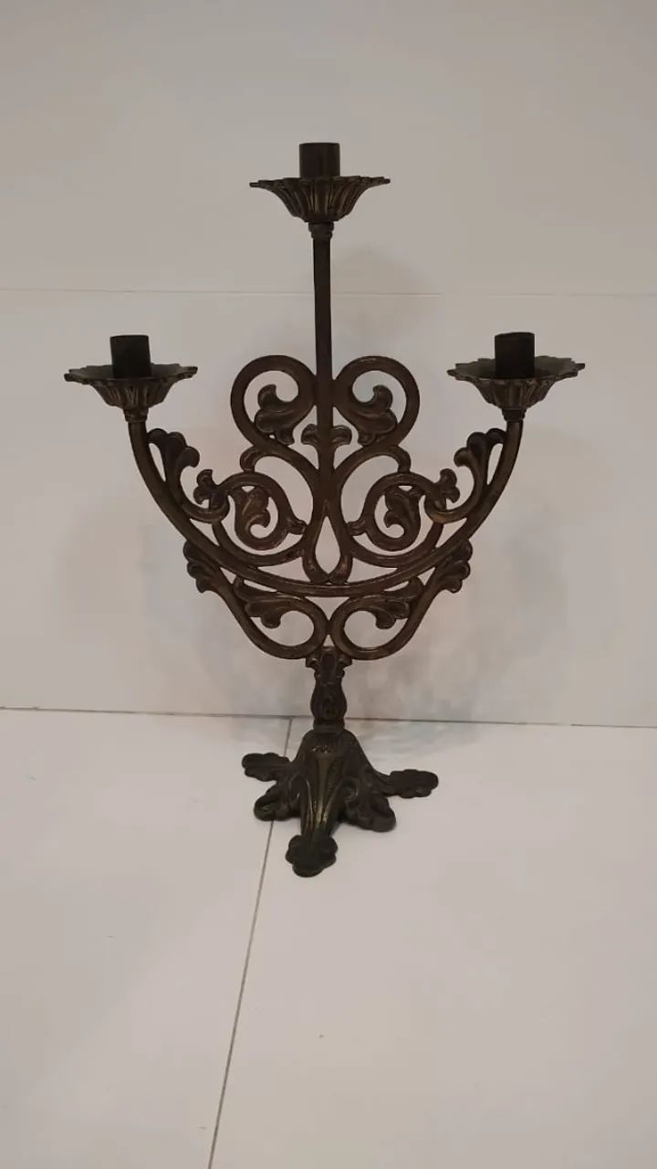 Candelabro em Bronze Clássico Anos 70