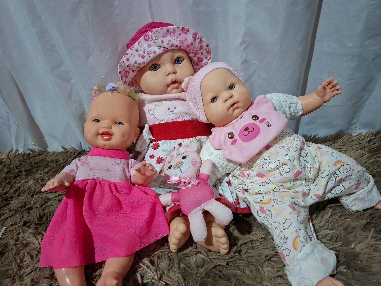 Kit 3 Bonecas Bebês 
