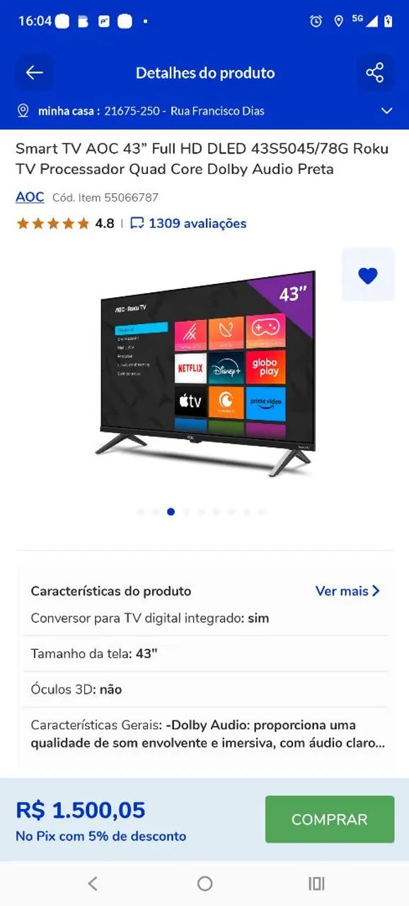 Tv oac 43 polegadas  - Foto 3