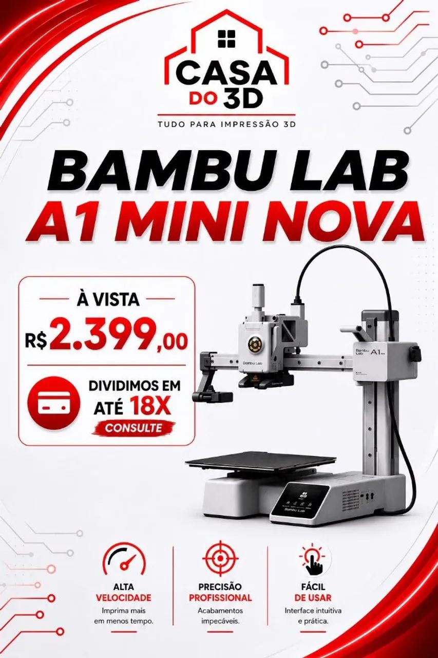Impressora 3d bambú lab A1 MINI ( loja física )