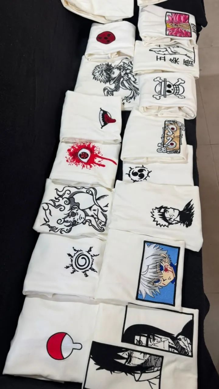 Camisetas de animes bordados de alta qualidade