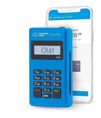 Maquininha De Cartão Point Mini D150 Azul Mercado Pago