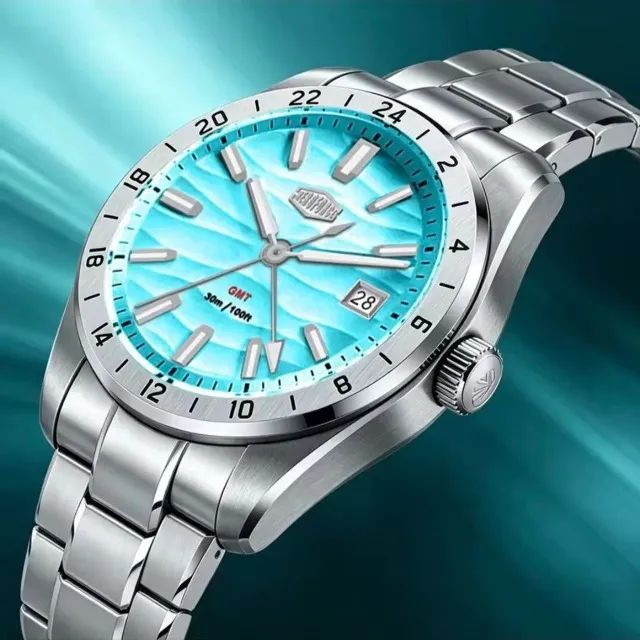 Relógio GMT Azul Tiffany