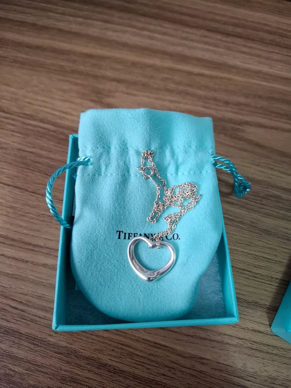 Colar Tiffany Pingente Open Heart 22mm com corrente de 40cm - Foto 3