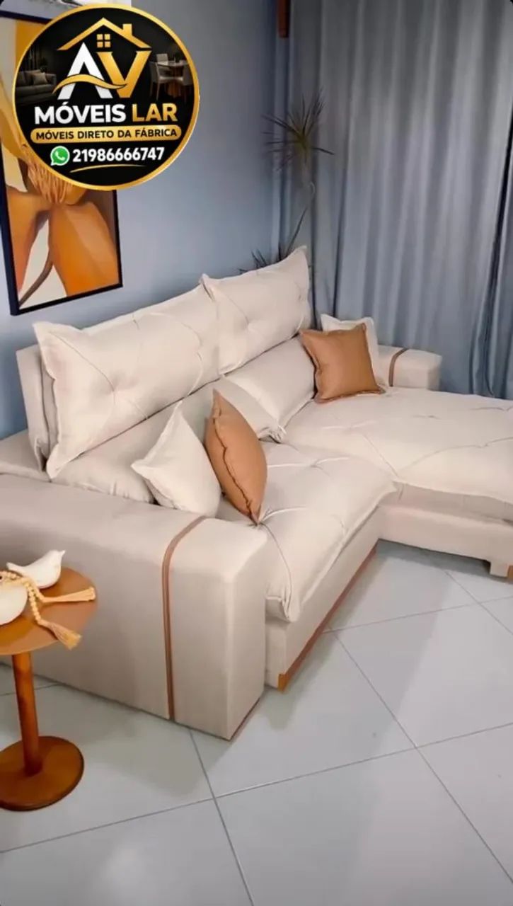 Sofá retrátil e reclinável 2.50M molas ensacadas espuma d33  - Foto 2