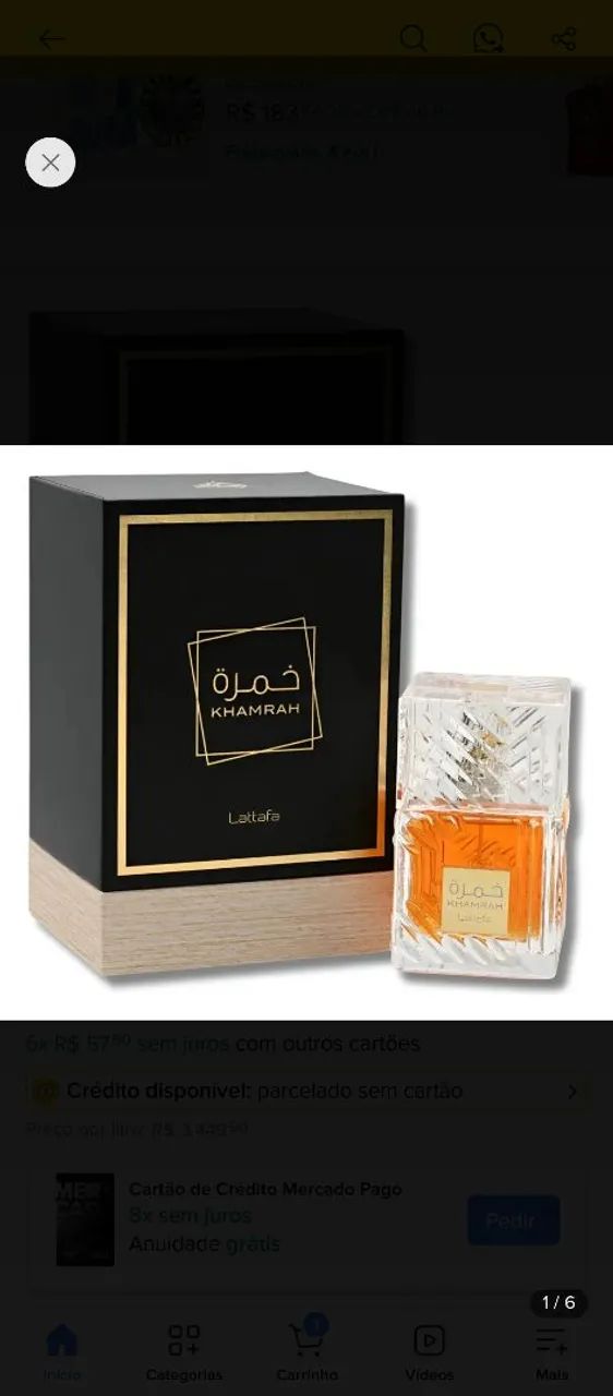perfume khamrah lattafa - eau de parfum 100ml lacrado e original