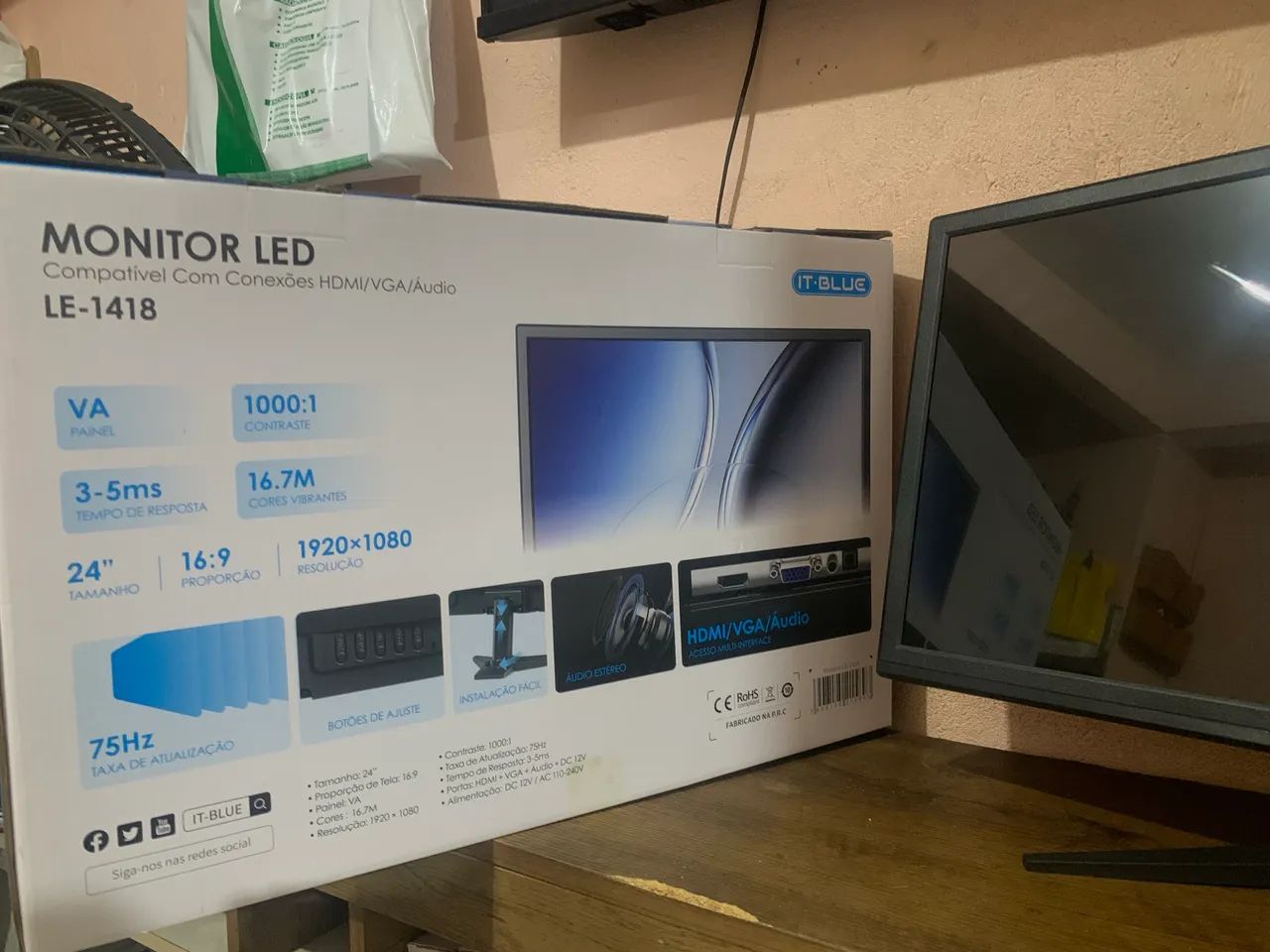 Monitor gamer 24 - 75Hz com áudio estéreo  - Foto 5