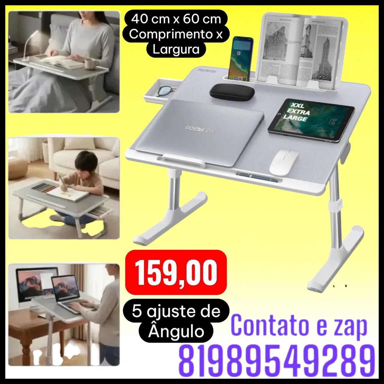suporte de mesa dobrável e ajustável para notebook 