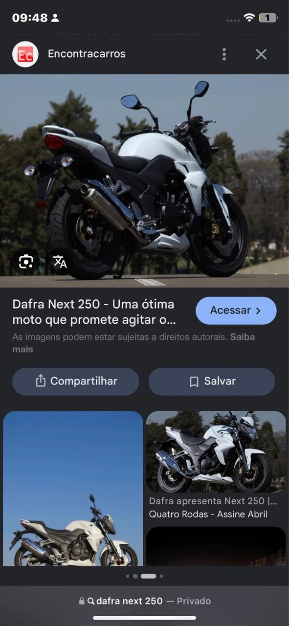 Dafra next 250cc com defeito 