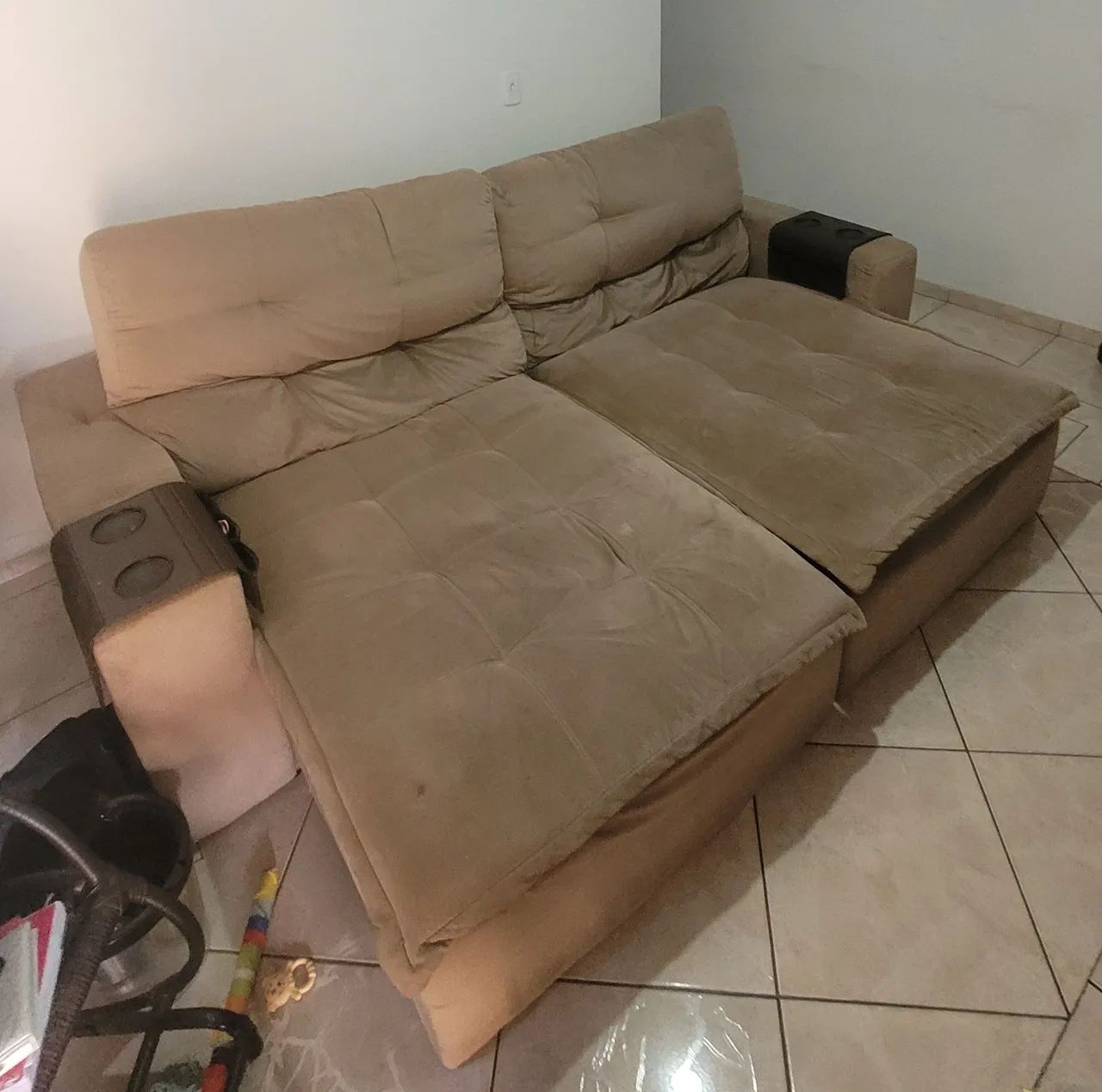Sofá Retrátil 2,50m Higienizado + Brinde (Aceito Cartão/Pix) - Foto 4
