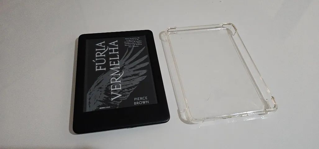 Kindle 10 geração preto com capinha transparente anti-impacto - Foto 5