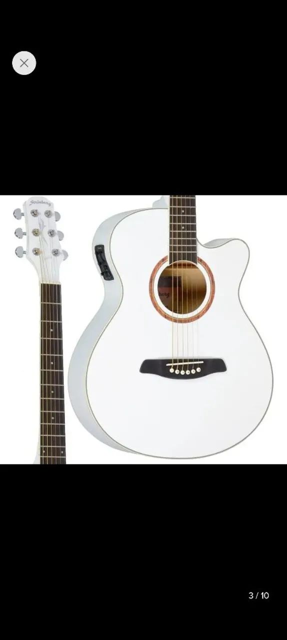Vendo violão Eletroacústico Branco - Foto 2